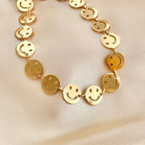 Baubles by Bets Jewelry - Gold Happy Face Bracelet - 18k Gold Plated - Baubles by Bets